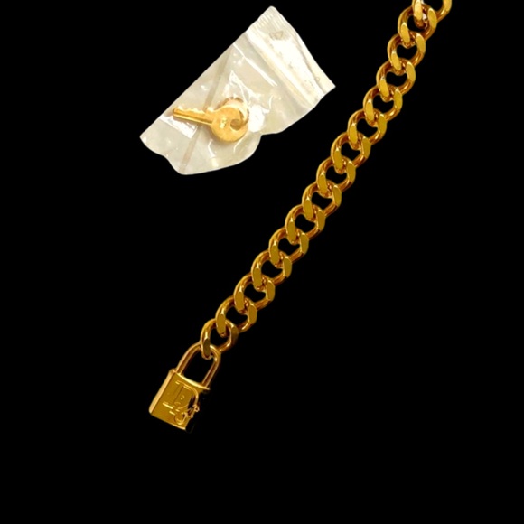 Christian Dior Vintage By John Galliano Chain Link Logo Padlock Runway Bracelet - Picture 4 of 16